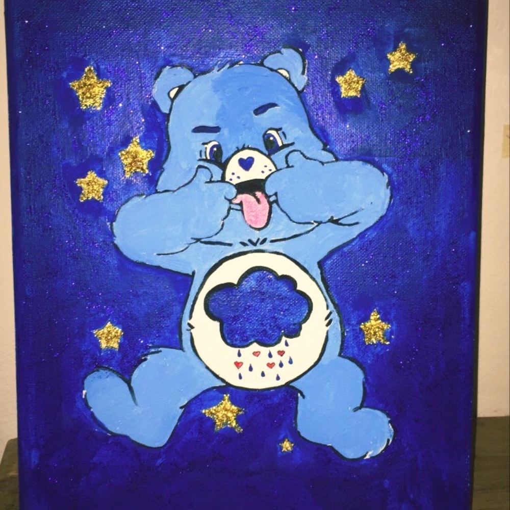 grumpy bear carebears painting